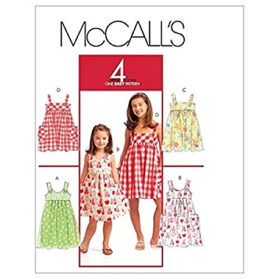 Image of McCall&#039;s Patterns M5613 Size CHJ 7 8 10 12 14 Children&#039;s/ Girls&#039; Dresses, Pack of 1, White