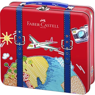 Image of Faber Castell 40 Connector Felt tip Pens in Suitcase Gift Tin