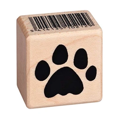 Image of Artemio Wooden Stamp A Kitty paw, Multicolored
