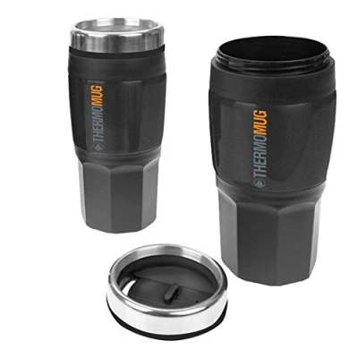 Image of Thermal Cup with Rubber Grip 400 ml, Black