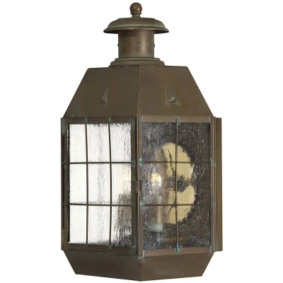 Image of Hinkley Nantucket Outdoor Wall Lantern Aged Brass, IP44