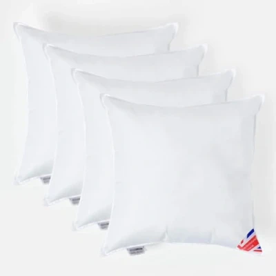 Image of HOMESCAPES 4 Pack Luxury Super Microfibre Cushion Inserts 50cm x (20 20) Perfect Bounce Back and Soft Cover Generously Filled Inner Pads Hypoallergenic Filler Handmade Machine Washable