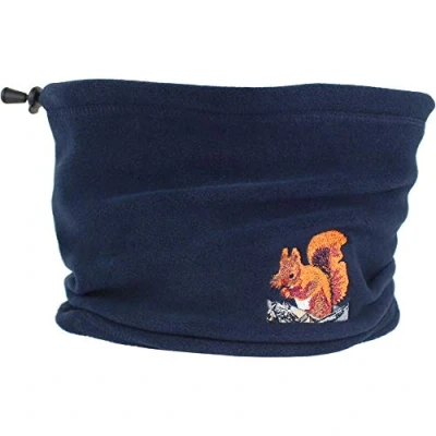 Image of TeddyTs Women&#039;s Woodland Squirrel Thermal Fleece Toggle Snood (Navy Blue)