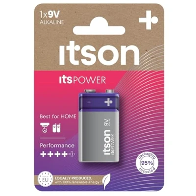 Image of ITSON, AA batteries, PRO, pack of 4, eco friendly packaging 95 Percentage recycled materials, best for cameras, gaming controllers, made in EU