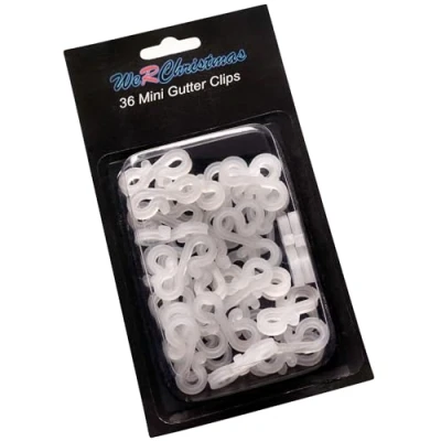 Image of WeRChristmas Mini Gutter Hooks, White, Pack of 36, 4 cm