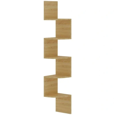 Image of vidaXL Wall Corner Shelf Sonoma Oak 19x19x123 cm Engineered Wood