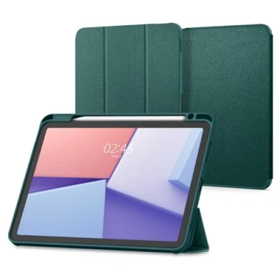 Image of Spigen Urban Fit Case Compatible with iPad Air 6th Generation 10.9 inch (2024) / 5th (2022) 4th (2020) Midnight Green