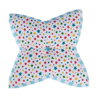 Image of HOMESCAPES Multi coloured Star Floor Cushion Large Decorative Children’s &amp; Garden Seat Pad with Pattern, Pre Filled 100% Cotton Indoor and Outdoor Cushion, 48cm