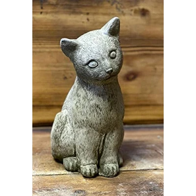 Image of STONE GARDEN CUTE SITTING CAT KITTEN CONCRETE GIFT ORNAMENT