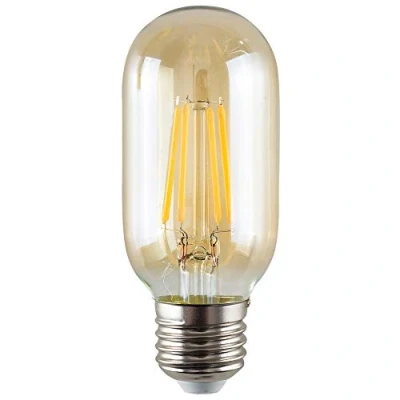 Image of MiniSun Pack of 5 Retro Style 4w LED Filament ES E27 Radio Valve Amber Tubular Light Bulbs [2700K Warm White]