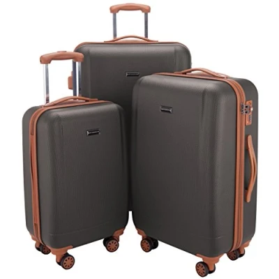 Image of Hauptstadtkoffer Wannsee 3er Koffer Set Trolley Rollkoffer Reisekoffer, TSA, (S/M/L), Luggage Set, 77 cm, 195 liters, titanium