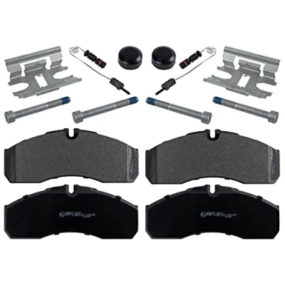 Image of 0034204620, A0034204620 Brake pad set BLUE PRINT ADU174279 Front Axle incl. wear warning contact with fastening material attachment
