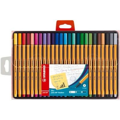 Image of Fineliner STABILO point 88 Pack of 25 Assorted Colours