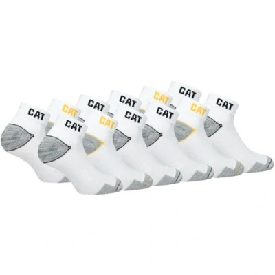 Image of Caterpillar 12 Pairs Men&#039;s Work Sneakers Reinforced Heel and Toe Cotton Sponge (6 9, White)