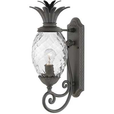 Image of Plantation 1 Light Medium Outdoor Wall Lantern Museum Black IP44