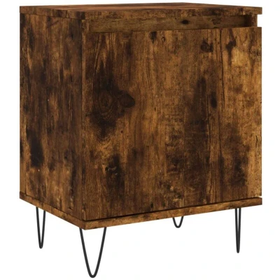 Image of vidaXL Bedside Cabinet Smoked Oak 40x30x50 cm Engineered Wood