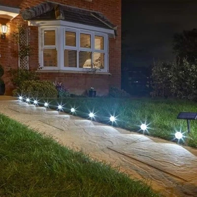 Image of Marco Paul Solar Powered Multispot Set of 10 Spotlights Garden Driveway Pathway Borders Illumination Outdoor Lighting Light