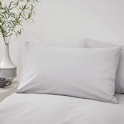 Image of Bianca 200 Thread Count Organic Cotton Standard Pillowcase Pair Silver