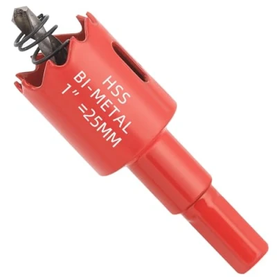 Image of GARHWAL Bi Metal Hole Saw 25 mm with Arbor and Pilot Bit Smooth Fast Cutting for Wood, Plywood, Plastic, Drywall, Thin Sheets, More Ideal Ceiling Light Installation DIY Projects