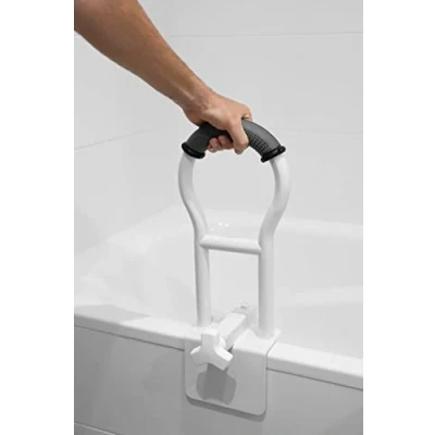 Image of KMINA Padded Bathtub Grab Rails for Bathroom (Bathtubs with Flat Rim ≥3.15&quot;), Support Handles Disabled, Bars Elderly, Handrail Bathroom, Adults Grey