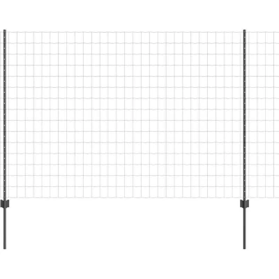 Image of vidaXL Euro Fence with 10 U Posts Grey 1.6x10 m Steel