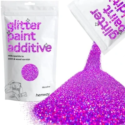 Image of Glitter Paint for Walls Purple Holographic Additive Emulsion Latex Acrylic Sparkles Microfine Interior Painting 100g / 3.5oz