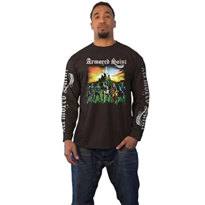 Image of Plastic Head Armored Saint &#039;March of The Saint&#039; (Black) Long Sleeve Shirt (Medium)