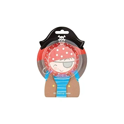 Image of Baked with Love Pirates Baking Cupcake Cases, Greaseproof Paper Cups Pack of 50, White