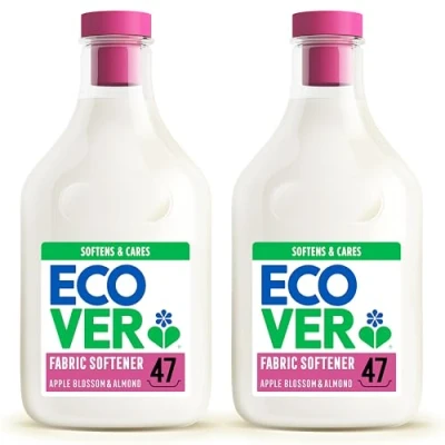 Image of Ecover Fabric Softener, Apple Blossom &amp; Almond, 2 x 47 Washes, 1.43L (Pack of 2)