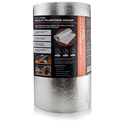 Image of SuperFOIL Foil Insulation Roll 0.75m x 50m Energy Saving DIY Bubble Sheet 3 in 1 Sustainable Thermal Reflective Radiant Barrier &amp; Vapour Multi Purpose for Home Auto