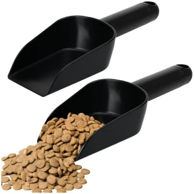 Image of COM FOUR® 2X Feed Scoop for portioning Animal Plastic Sack Measuring Pets Weighing and Seeds