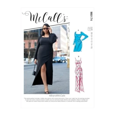 Image of McCall&#039;s M8174RR 18W 20W 22W 24W Misses/Plus Size Dress, Paper, White