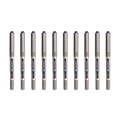 Image of Uni Ball Mitsubishi Pencil 10 Eye Fine UB 157 Rollerball Pens Liquid Blue Ink 0.7 mm Tip Medium Writing