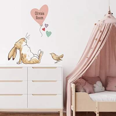Image of Stickerscape Guess How Much I Love You Wall Stickers (Personalised Hare Regular) Nursery Stickers, Woodland Decor Easy to Apply, Cleanly Removable