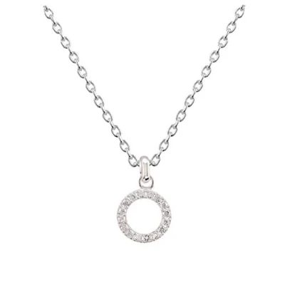 Image of Dew Sterling Silver and Cubic Zirconia Open Circle Necklace 18&quot;