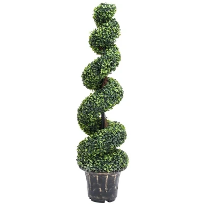 Image of Artificial Boxwood Spiral Plant with Pot Green 117 cm