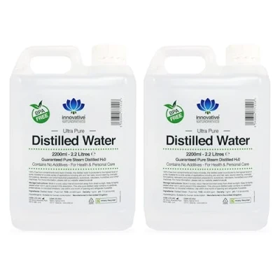 Image of Distilled Water 100% Pure Steam H2O 2200ml (2 x 2.2 Litres)