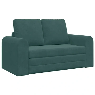 Image of vidaXL Floor Sofa Bed 2 in 1 Dark Green 148x71x83 cm Velvet