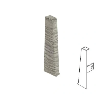 Image of Plastic Skirting Board High Line 2.5m PVC Left End Cap Dark Pine 317