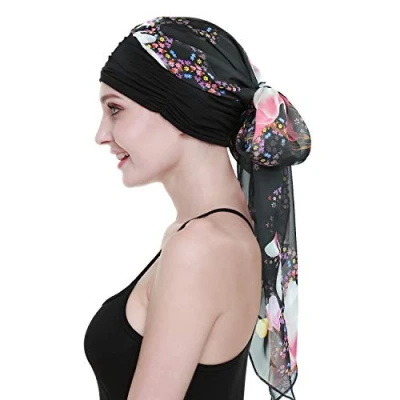 Image of Chemo Hair Turban For Cancer Women Head Wrap Scarves Long Wig Accessories