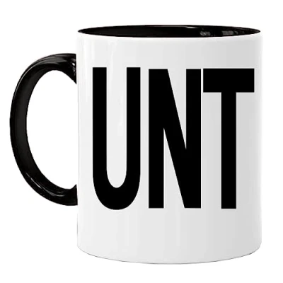 Image of Acen &quot;Rude Black RI&#039;m Handle with Slogan I&#039;m a on The Other Side&quot; Ceramic Mug, White, 11 oz