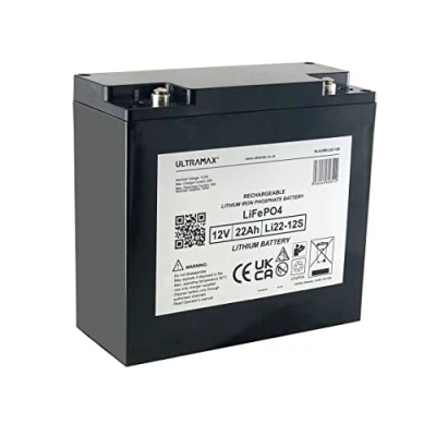 Image of Ultramax LI22 12, 12v 22Ah LiFePO4 Lithium Iron Phosphate Battery, Charger Included