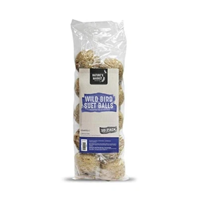Image of Garden Mile Fat Suet Ball, Packet of 10 x Balls Bird Food for Birds Premium Wild High in Energy &amp; Protein Rich Feed Fresh Cakes (10)