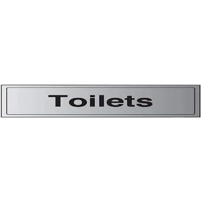 Image of V Safety General Door Toilets Sign 300mm x 100mm 1.6mm Alu Rigid Plastic