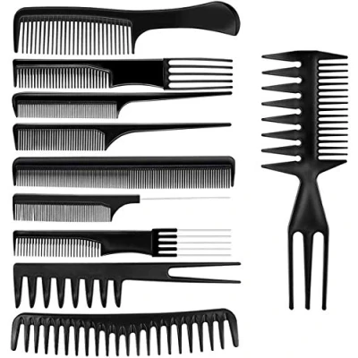 Image of 10Pcs Hair Styling Combs, Professional Hairdressing Comb Stick for Stylists Barbers Salon Family