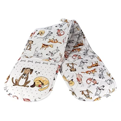 Image of SPOTTED Dog GIFT COMPANY Double Oven Gloves, Heat Resistant Mitt, Themed Kitchen Mitts, Cute Fuuny Dogs Cooking &amp; Baking Gifts for Lovers Owners Women Men
