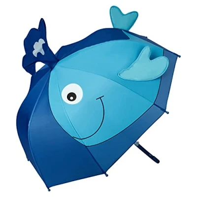 Image of VON LILIENFELD® Umbrella Whale Ocean Children Boys Girls Kids Lightweight Cute Motif 3 D up to Age 8