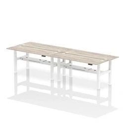 Image of Air B2B 1800x600mm Height Adjustable 4P Bench Desk CP Grey Oak/White