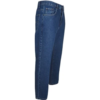 Image of BLUE CIRCLE Men&#039;s Straight Leg Jeans Heavy Duty Work Trousers Regular Fit Inside 27, 29, 31, 33 Inches and Big Waist 30 to 50 (W 44, L 29S, Denim Blue)