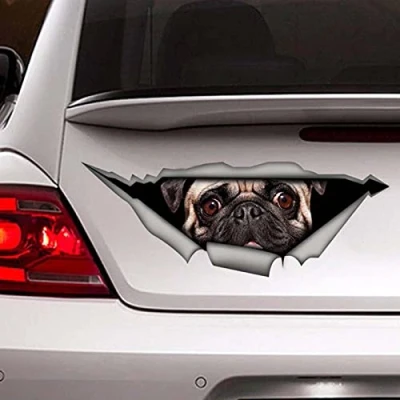 Image of JINGLING Car Vinyl Sticker, Pet Dog Pattern, Personalised Body Window Sticker for Car, Home